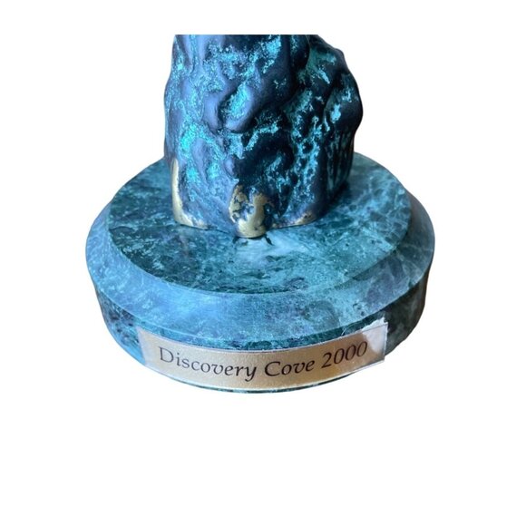 Discovery Cove 2000 SPI Gallery Metal 2 Dolphins Statue Sculpture 8" tall - Picture 5 of 6